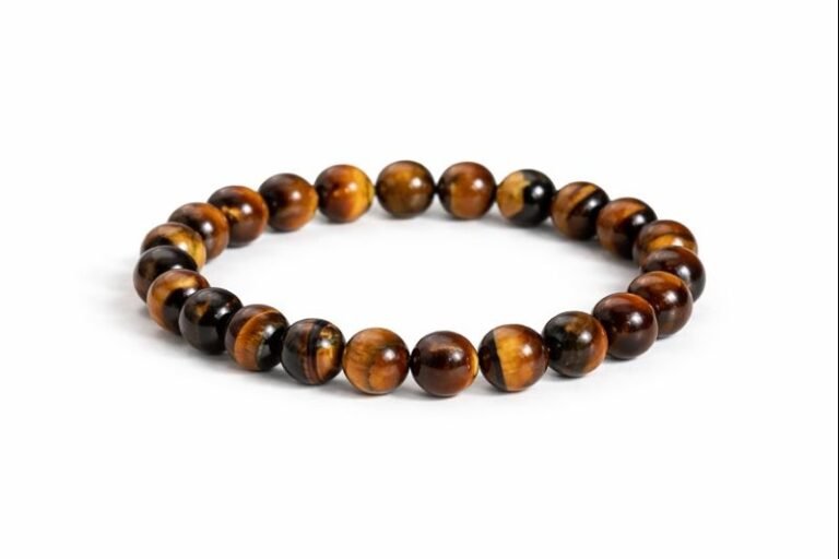 Alpha Bracelet for men made with Tiger Eye crystal for confidence power and success