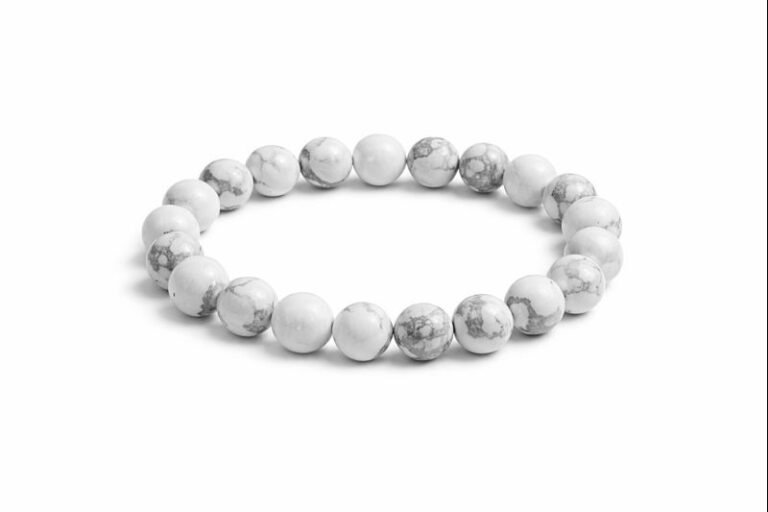 Emotional Healing Bracelet made with Howlite crystal for calm mind and peaceful sleep