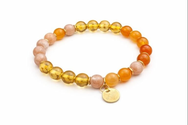 Numerology Bracelet for Missing Number 1 made with Sunstone Citrine and Carnelian crystals