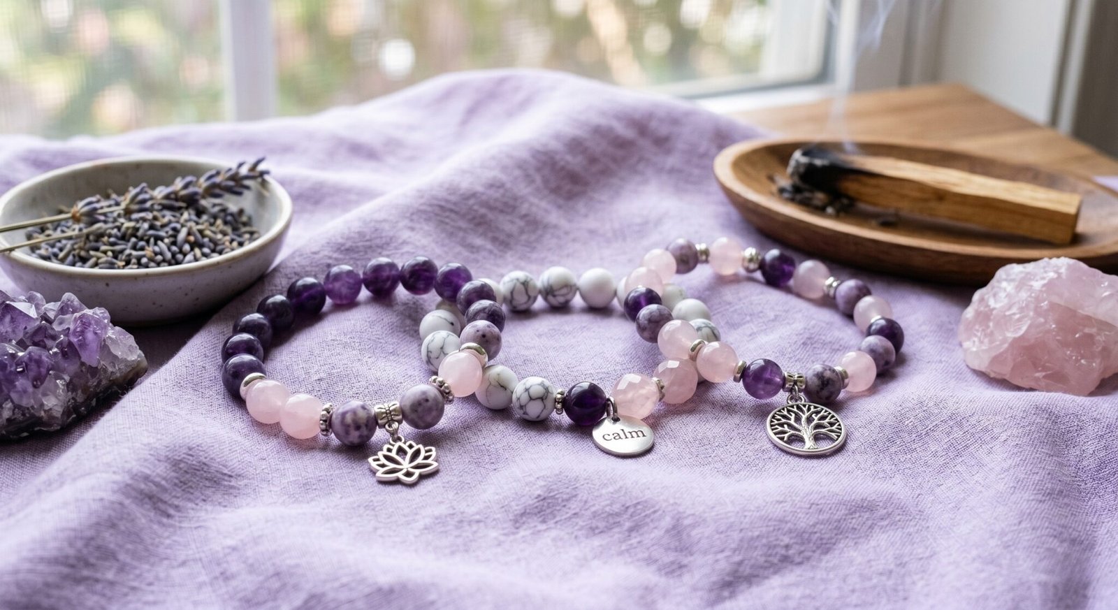 Crystal bracelet for anxiety and stress relief