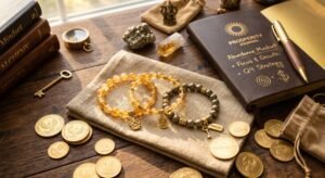 Citrine vs Pyrite crystal bracelets for money attraction and wealth energy